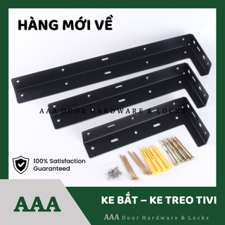 Ke treo tivi - ke chữ l bắt kệ tv, kệ tủ - ke đỡ kệ tủ chữ l sơn đen tĩnh điện