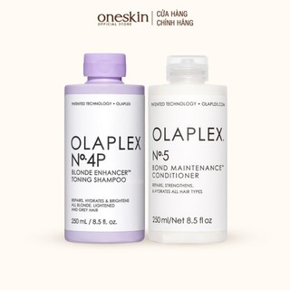 Combo dầu gội tím khử vàng olaplex no.4p + dầu xả olaplex no5 250ml