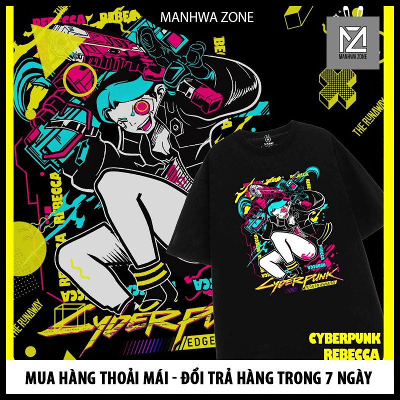 Áo phông Gamer: Cyberpunk Rebecca | mẫu HOT bán chạy