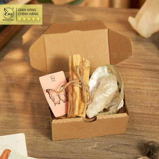 Combo thanh tẩy xinh thơm - thạch anh vỏ bào ngư palo santo gỗ trắc xanh