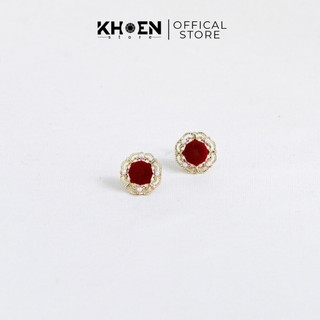 Bông tai nữ Nhung đỏ - Khoen store