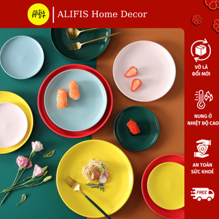 Đĩa macaron , dĩa sứ sâu lòng phong cách bắc âu decor chụp ảnh đơn giản tinh tế Alifis