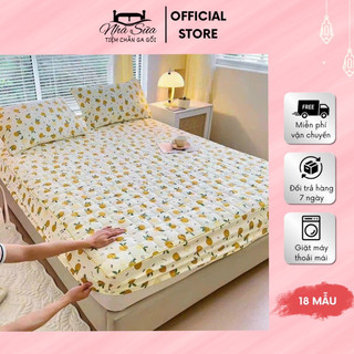 Bộ ga gối 3 món cotton đũi dệt bông sơ đậu nành - kích thước m6, m8, 2m2 tiệm chăn ga gối nhà sữa