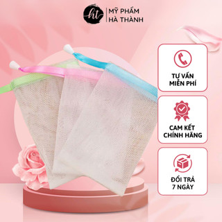Túi Lưới Đựng Xà Phòng, Xà Bông Tạo Bọt Tiện Lợi Có Dây Rút Bền Bỉ Kích Thước 9,5cm x 15cm - HT041