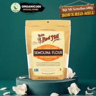 Bột mì semolina nguyên cám bob's red mill non-gmo whole semolina flour 680g