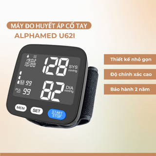 Máy đo huyết áp cổ tay, Máy đo huyết áp điện tử Thương hiệu ALPHAMED chính hãng