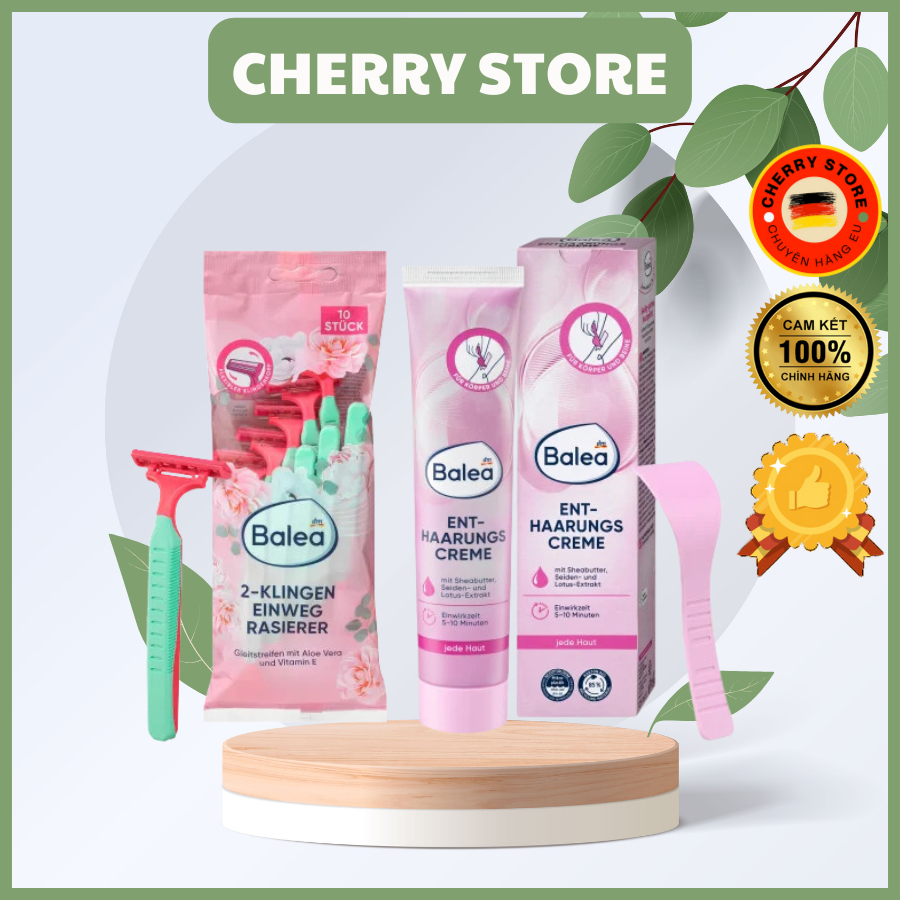 [CHE TÊN] Kem tẩy lông và kem dưỡng sau wax làm dịu da Balea, tẩy lông và ức chế mọc lông Balea [Đức