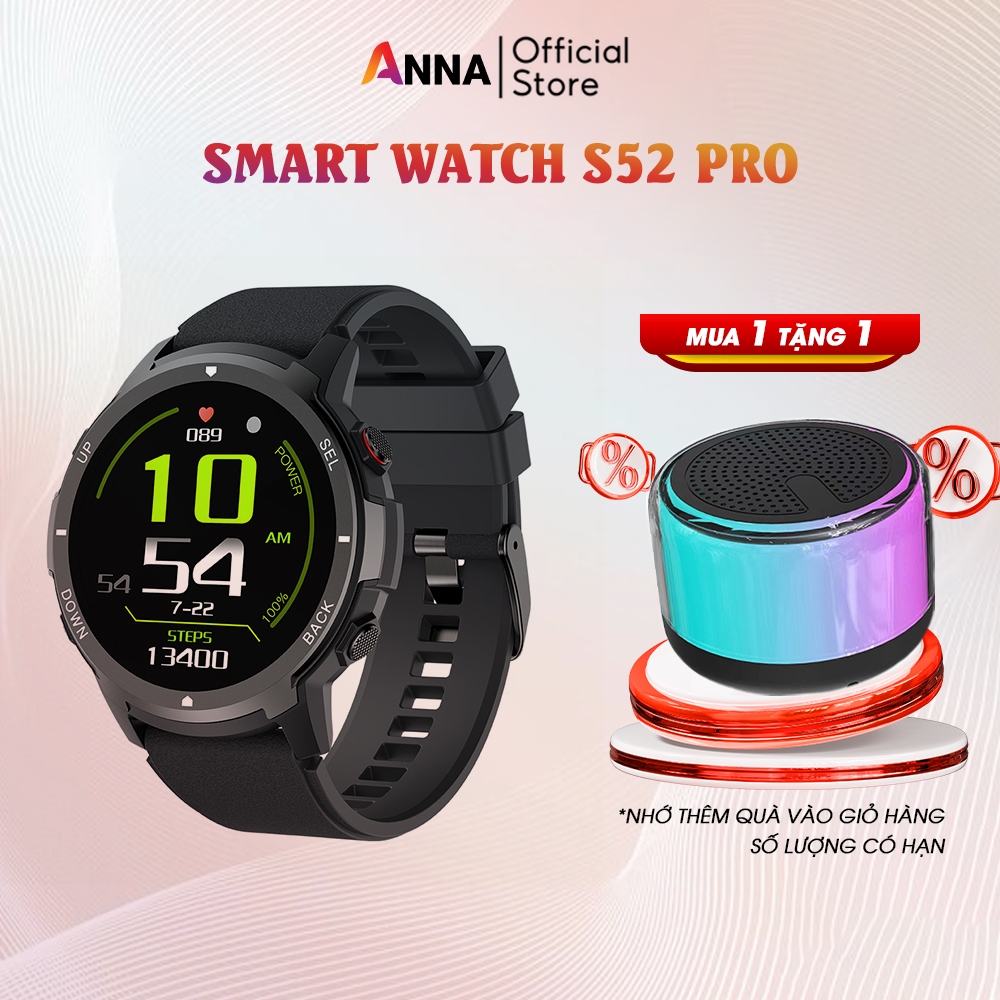 Đồng hồ thông minh Smart watch S52 Pro nghe gọi lướt web, đo nhịp tim, phân tích giấc ngủ, chống nước