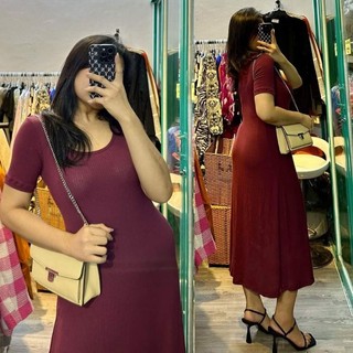 [virusplussize]Đầm Man.Go thun gân bígize xuất xịn