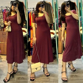 [virusplussize]Đầm Man.Go thun gân bígize xuất xịn