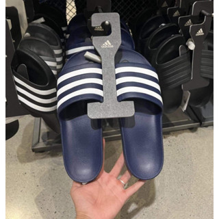 CHÍNH HÃNG - Dép Adidas đúc nguyên khối siêu nhẹ, dép quai ngang nam nữ chính hãng FULL BOX TAG màu xanh sọc trắng