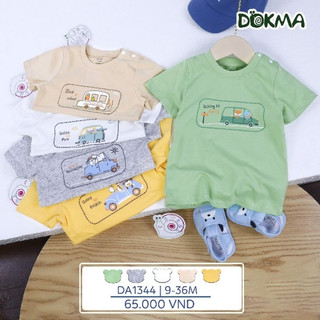 Dokma_ Áo cộc tay cài vai chất mềm mại cho bé
