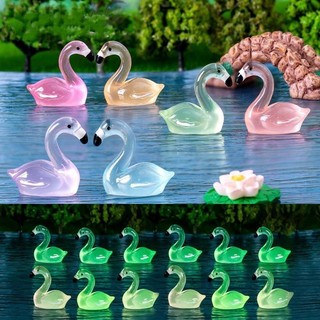 Mô hình thiên nga dạ quang mini bằng nhựa resin trang trí tiểu cảnh