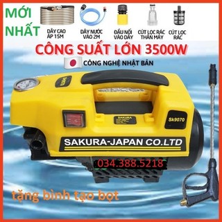 Máy rửa xe cao áp sakura 3500W dây 15m - máy xịt rửa đa năng