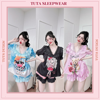 Đồ Ngủ Pijama Lụa Cao Cấp Tay Cánh Dơi, Đồ Bộ Mặc Nhà Bigsize