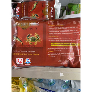 Thức ăn tôm flake nâu gói 500g đạm thô 47% phù hợp cho ấu trùng tôm cua, kích bắt mồi nhanh