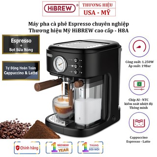 Máy pha cà phê HiBREW Espresso H8A chuyên nghiệp 3 trong 1 - Công suất 1050W-1250W - Bh 12 Tháng