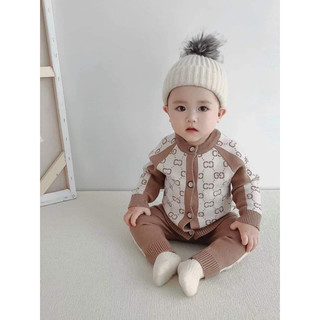 bộ len sơ sinh cài cúc cho bé