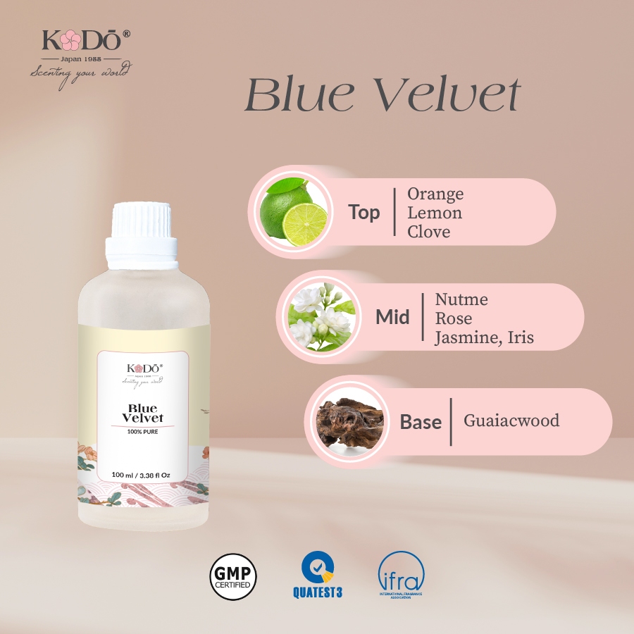 KODO - Blue Velvet - Tinh Dầu Nước Hoa Thơm Phòng – Luxury Collection - 10ml/50ml/100ml, QUATEST3 tested
