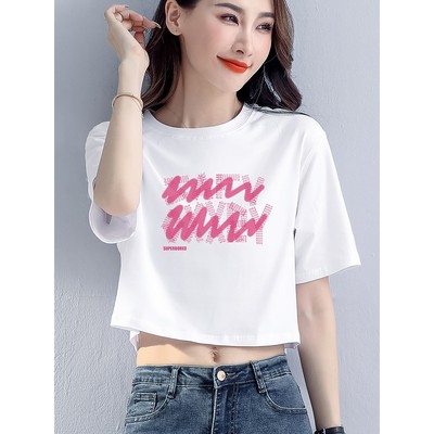 Áo croptop nữ rộng in hình chất liệu thun cotton Loza G0127