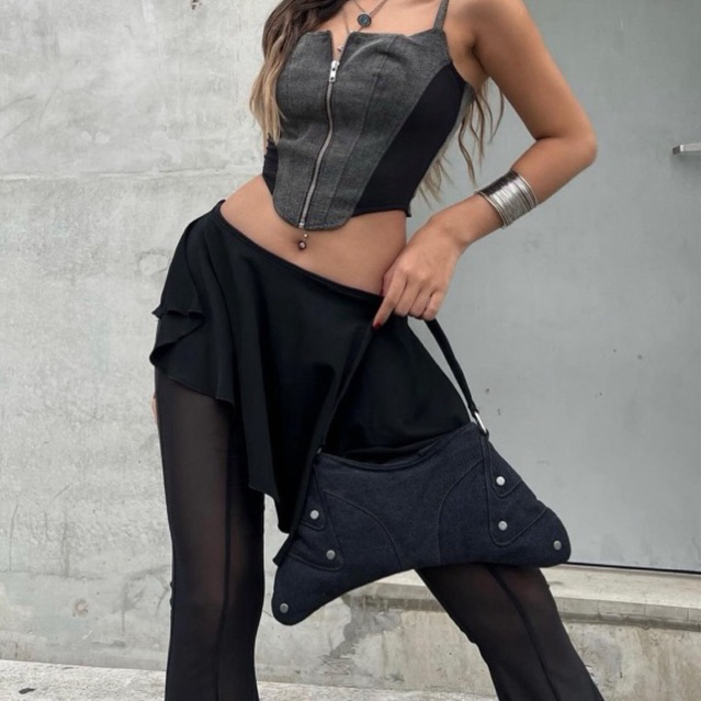 Túi xách nữ denim có quai đeo chéo thương hiệu Aesir Studios