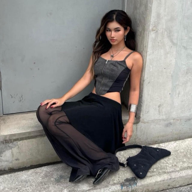 Túi xách nữ denim có quai đeo chéo thương hiệu Aesir Studios