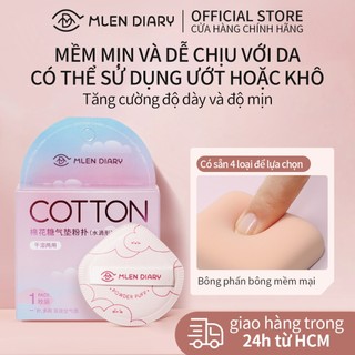 Mlen Diary Bọt phấn bông mềm mại không hút kem nền, phấn phủ, bột tạo lớp trang điểm đa năng cho trạng điểm khô và ẩm