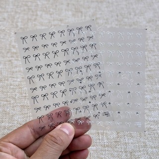 Sticker Lụa hình nơ dán nail trang trí móng tay