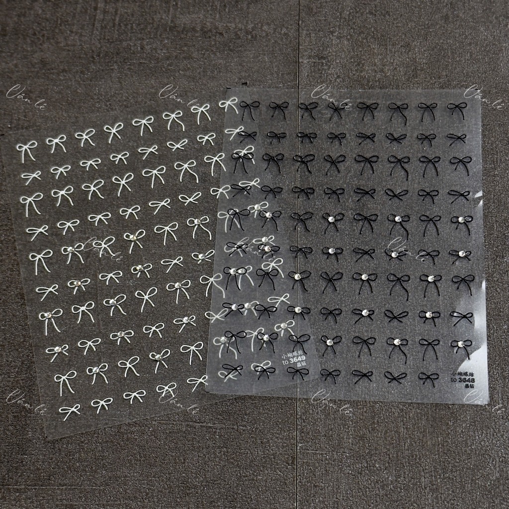 Sticker Lụa hình nơ dán nail trang trí móng tay