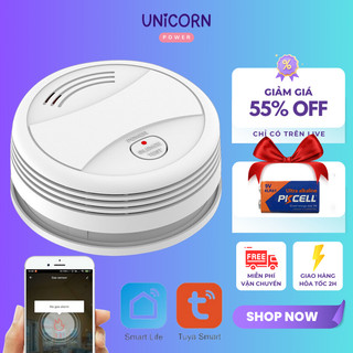 Cảm biến khói báo khói báo cháy thông minh Tuya WiFi - Báo động khói chống cháy không dây