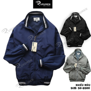 Áo Khoác Dù Nam Rurummen 2 Lớp Cổ Trụ - Áo Khoát Không Nón Cao Cấp Big Size VNXK Màu Xanh, Đen - AK056