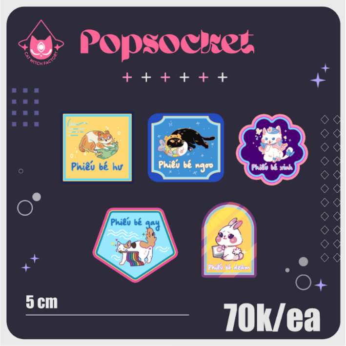 [Cat Witch Factory] Popsocket phiếu bé ngoan (inbox chọn mẫu)