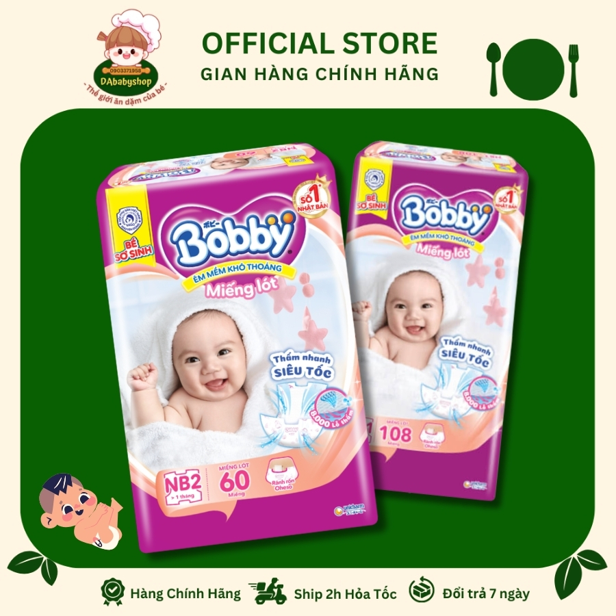 Miếng Lót Bobby Newborn 1/2 - 108/60 Miếng - Kèm Set Quà