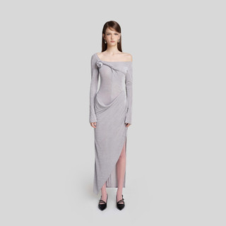 DEAR JOSÉ - Đầm dài Ling Ling vải SPANDEX xám