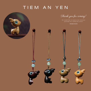 Dây Treo Hươu Tài Lộc Gỗ Đàn Hương Trang Trí Điện Thoại Tiệm An Yên, Móc Chìa Khóa Xe Máy, Ô Tô
