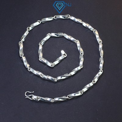 Vòng cổ nam bạc 925 xoắn trơn cá tính, dây chuyền bạc nam sang trọng DCK0116 - Trang Sức TNJ