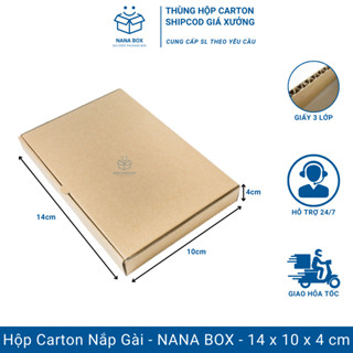 Size 14x10x4 cm - Combo 50 Thùng Hộp Carton Nắp Gài Trơn Đóng Hàng, Hộp Đóng Hàng Ship Cod