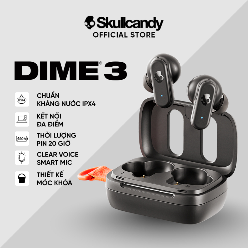 Tai nghe true wireless móc chìa khóa SKULLCANDY DIME 3 - BẢO HÀNH 1 NĂM