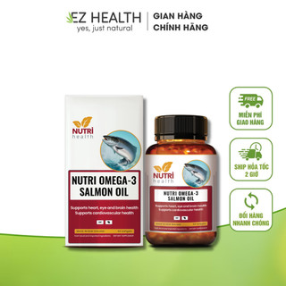Viên uống dầu cá Nutri Omega 3 New Zealand tăng cường thị lực, bổ não, bảo vệ sức khỏe tim mạch Hộp 60 viên