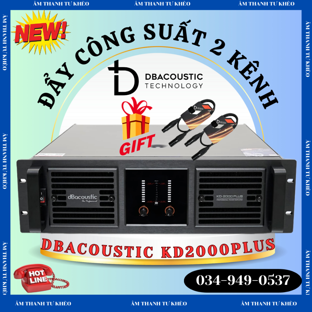 Cục Đẩy Công Suất 2 Kênh DBACOUSTIC KD2000PLUS - Mạch Class TD Cho 2000W/Kênh Chuyên Trị Sub Coil Lớn