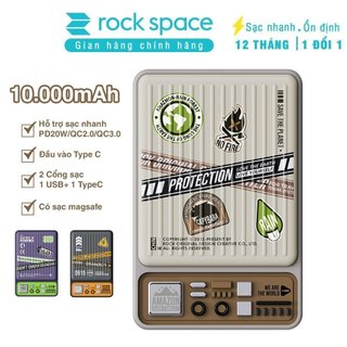 Pin sạc dự phòng không dây sạc nhanh PD 20W từ tính magsafe Rockspace P90 10000mAh  Hàng chính hãng bảo hành 12 tháng