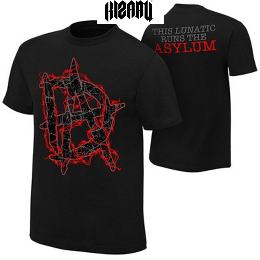 Áo phông WWE Dean Ambrose "Asylum" đen đỏ