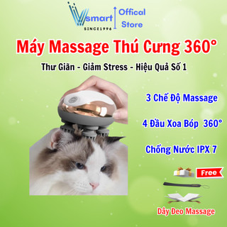 Máy Massage Mini Chó Mèo Giá Rẻ, Máy Mát Xa Thú Cưng Giúp Thư Giãn Giảm Căng Thẳng Stress Ăn Ngủ Tốt, Chống Nước