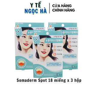 Combo 3 hộp miếng dán mụn somaderm spot 18 miếng, hãng young chemical hàn quốc
