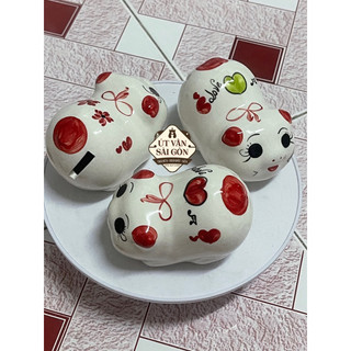 [CÓ SHIP HỎA TỐC][ ĐỰNG NHẪN ]Heo đất sứ mini dài đựng 1 chỉ ( lỗ ngang )