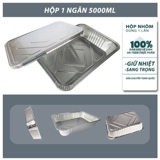 Combo 5-10-20 khay nhôm cỡ lớn 1 ngăn 5000ml cao cấp, đựng thực phẩm dùng 1 lần