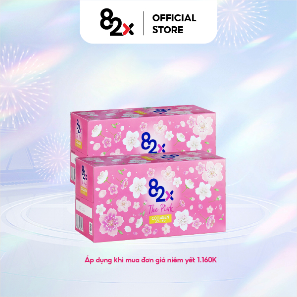 Combo 2 Hộp The Pink 82X -Nước uống Collagen tiện lợi đến từ Nhật Bản hàm lượng 1000mg , dung tích 100ml/chai.