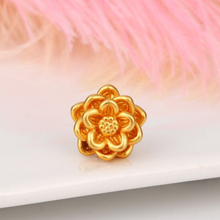 Hoa sen bạc phủ vàng, bạc 925 & bạc thái 12mm - loại dày - charm phụ kiện xâu, mix, phối vòng nam nữ