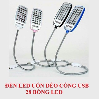 Đèn led 28 bóng siêu sáng để bàn nguồn usb thân hợp kim uốn dẻo - at