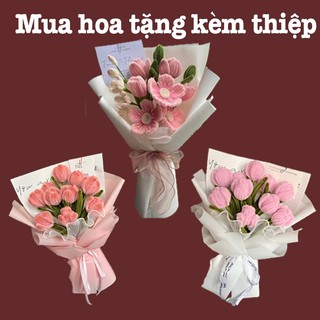 Bó hoa kẽm nhung làm sẵn, nhiều mẫu khác nhau kèm thiệp